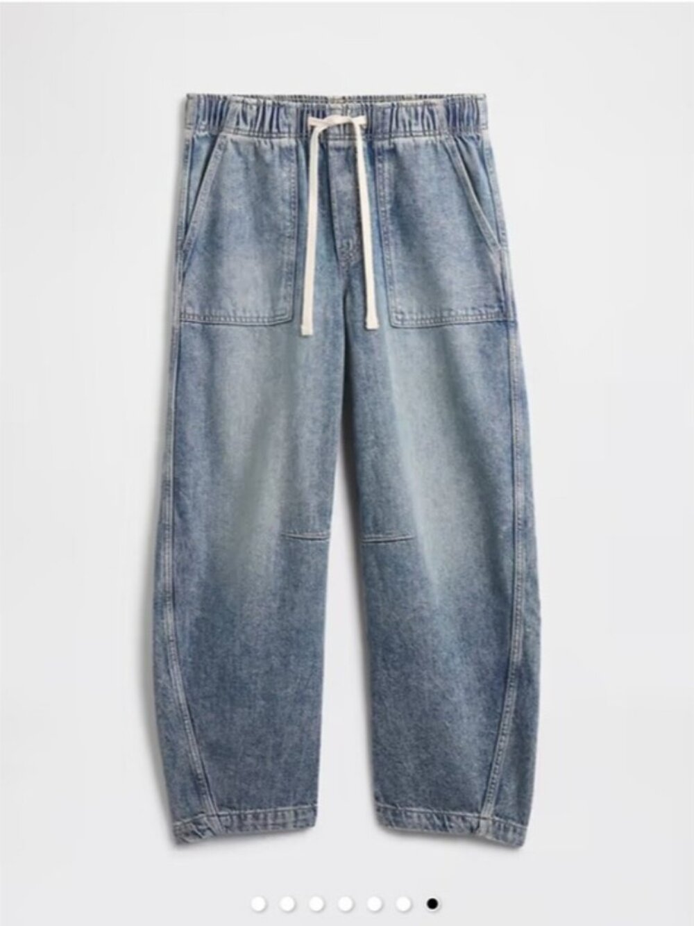 GAP Women's Light Wash Relaxed Drawstring Barrel Jeans - Picture 1 of 11